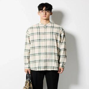 [STCO] 코튼 100% 헨리넥 셔츠_그린 (오버핏)-SDSTC16OSE