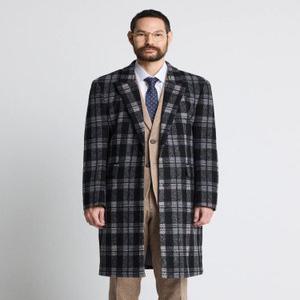 [STCO] 울혼방 글렌체크 클래식 코트_블랙 (세미오버핏)-SCTTD72OCB