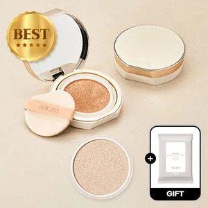 (40%+7%묶음할인/+클렌징티슈)에이지투웨니스 노블 글로우 커버 쿠션 본품+리필