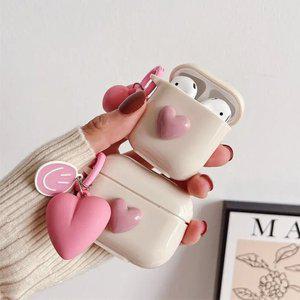 에어팟 프로2 프로 1 2 3세대 하트 케이스 스마일 키링 포함