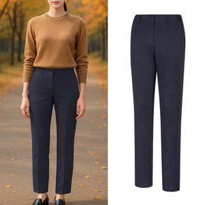 콜핑 2093PK527W 패턴 프린트 기모 슬림핏 간절기 여자 가을 바지