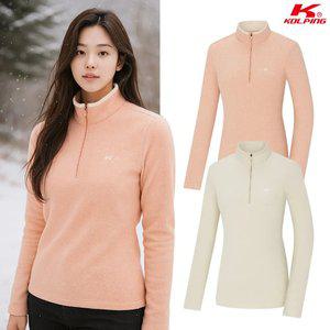 콜핑 여성 초극세 플리스 아늑한 등산 긴팔 반집업 티셔츠 2544TK584W