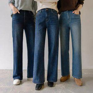 꿀스판 포근 융기모 와이드진(숏/롱)