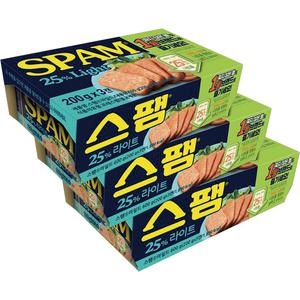 [CJ] 스팸 25% 라이트 200g, 3입, 3개