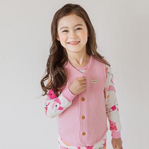 [키키스토리] 모노조끼(핑크) 보온 반조끼