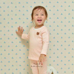 [키키스토리] 곰돌와펜(오렌지) 30수 스판 긴팔 실내복