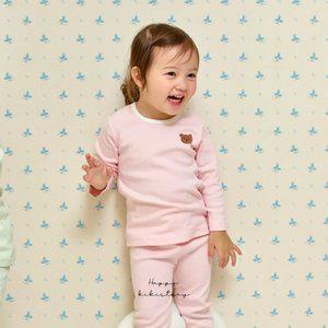 [키키스토리] 곰돌와펜(핑크) 30수 스판 긴팔 실내복