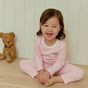 [키키스토리]요이 모달골지 파스텔(핑크) 골지 스판 긴팔 실내복