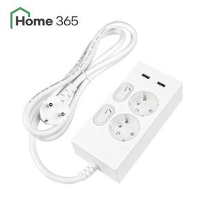 홈365 국산 USB 2포트 개별멀티탭 2구 1.5m / 3A USB 멀티콘센트