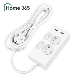 홈365 국산 USB 2포트 개별멀티탭 2구 3m / 3A USB 멀티콘센트