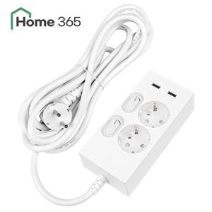 홈365 국산 USB 2포트 개별멀티탭 2구 5m / 3A USB 멀티콘센트
