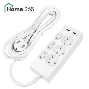 홈365 국산 USB 2포트 개별멀티탭 3구 3m / 3A USB 멀티콘센트