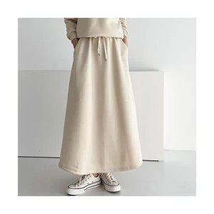 기모 사이드 포켓 플레어 롱스커트