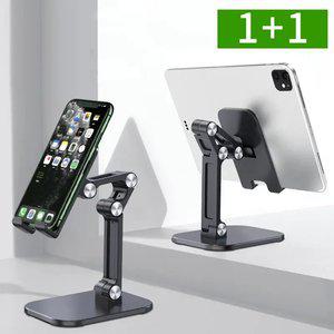 [1개+1개] 핸드폰 거치대 탁상용 높이조절 각도조절 휴대용 접이식 휴대폰거치대