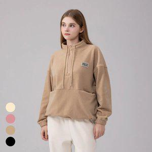 에버라스트 여성 플리스 하프 집업 티셔츠