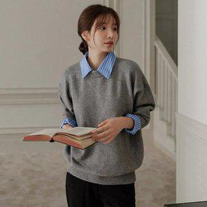 테너 셔츠배색 루즈핏니트