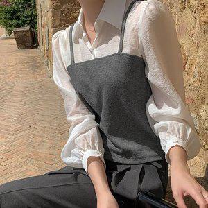 로에르 시스루 뷔스티에 블라우스 니트뷔스티에 데일리룩 하객룩 데이트룩