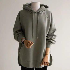 (안나앤플러스) 델리 기모 슬릿 후드티[티셔츠CB334] 빅사이즈