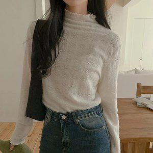 [JUST BETTER] 플라워 보송이 물결 폴라티