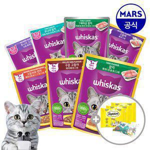 [24+24] 위스카스팩 파우치 48개 골라담기+캣닢쿠션+템테이션12gx3개