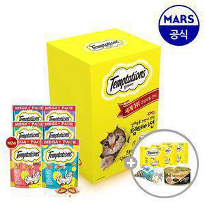[11번가 단독] 템테이션 메가팩 5개 골라담기+쉬바캔+캣닢쿠션+템테이션12gx3개