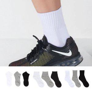 국산 두툼한 이중바닥 남자 여자 스포츠 쿠션 무지 양말 3켤레