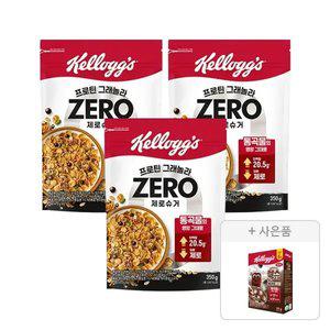 켈로그 NEW 프로틴 그래놀라 제로슈거 350g, 3개+증정(첵스초코 쿠키앤크림 120g, 1개