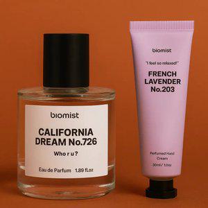 [바이오미스트] 캘리포니아드림 no.726 오드퍼퓸 50ml+라벤더퍼퓸핸드크림(2개) 세트