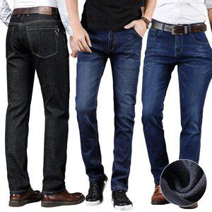 남자 겨울 기모청바지 28~40 일자핏 스판진 빅사이즈 데님팬츠 편한 데일리 슬랙스 모