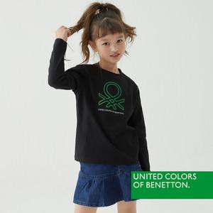 [베네통] 베네통 키즈 공용 긴팔 티셔츠 블랙 BNUTS4O17T