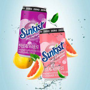 [본사직영] 썬키스트 제로 소다 190ml 30캔 2종 택 1 / 자두자몽 복숭아레몬