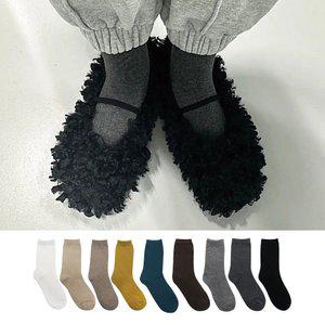 국산 도톰한 무지 중목 양말 4켤레