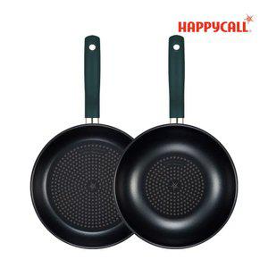 해피콜 에브리쿡 다이아몬드 IH 인덕션 후라이팬 2종세트 28팬+28웍(스투키그린)