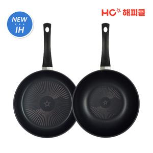 HC해피콜 NEW 컴포트 다이아몬드 IH 인덕션 후라이팬 2종 D세트 (28팬+28웍)