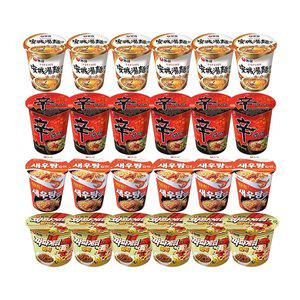 농심 신라면컵, 65g, 6개입 + 안성탕면컵, 66g, 6개입 + 새우탕컵, 67g, 6개입 + 짜파