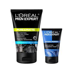 로레알파리 맨 엑스퍼트 퓨어 앤 매트 차콜 아이시 폼 100ml+ 클렌징 폼 50ml