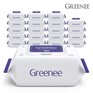 그리니 프리미엄 아기물티슈 70gsm 퍼플 72매 x 20팩 캡형