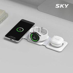 [파우치+링 증정] 스카이 필 맥세이프 3in1 휴대용 고속 무선 충전기 갤럭시 워치 전용
