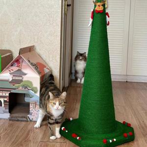 고양이 스크래쳐 캣타워 크리스마스 트리 긁는 DIY 수제 재료 패키지 보드 장난감