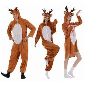 새로운 크리스마스 엘크 원피스 정장 커플 재미 있은 파티 무대 소품 의상 바 순록 드