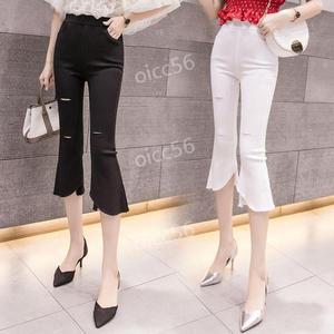 여름 여성 여자 7부바지 나팔바지 레이스 빅사이즈