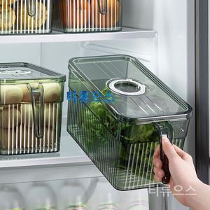 냉장고 야채 보관통 2p 물빠짐 투명 밀폐 용기 파 대파 채소 상추 과일 긴 사각 티류으