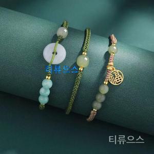 옥팔찌 건강팔찌 불교 여성 및 직조 브레이슬릿 보석 신상 라운드 한자 천연 헤티안 행