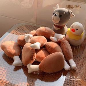 미니 닭다리인형 치킨 쿠션 대파 바게트 음식 티류으스