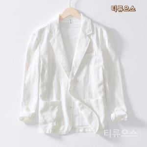 티류으스 린넨블레이저 남자 코튼 여름 간절기 마이 캐주얼 정장 남성린넨자켓 겉옷 린
