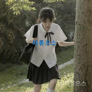 대만 교복 상견니교복 코스프레 졸업사진옷 컨셉 코스튬 촬영 유니폼 여성용 반팔 셔츠