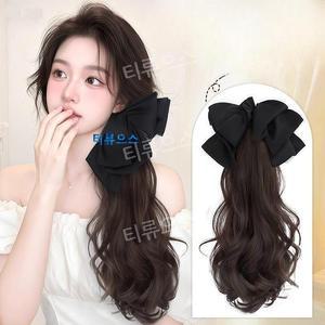 리본 핀 가발 집게 웨이브 부분가발 티류으스