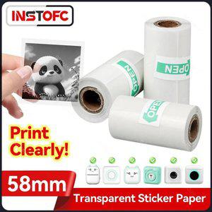 미니 모바일 라벨 포토 프린터용 투명 방수 인화지 롤 주변 펀프린트