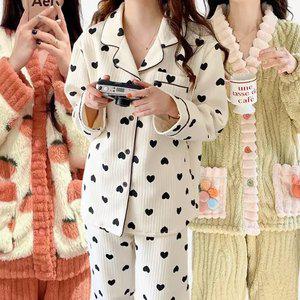 [라리리]겨울 신상 수면 잠옷 극세사 피치기모 누빔 홈웨어 모음전