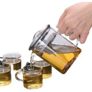 리쉬티 스타일-방폭 내열유리 티 메이커 유리 티포트 스테인리스 스틸 필터 홍차